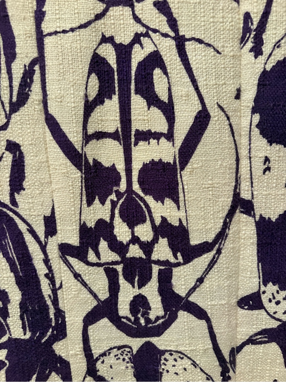 Tory Burch Cream Shift Dress with Purple Beetle Print - Picture 4 of 4